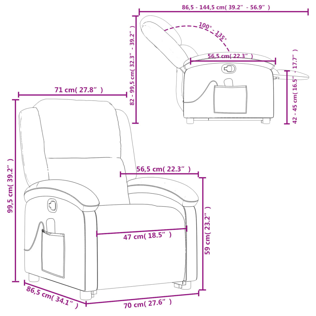 Fauteuil Relax Cuir Doux