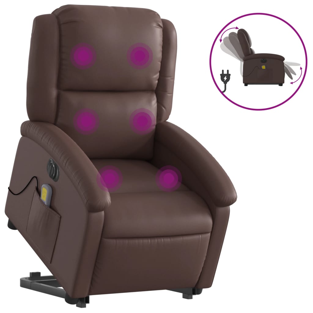 Fauteuil Relax Électrique Marron Foncé