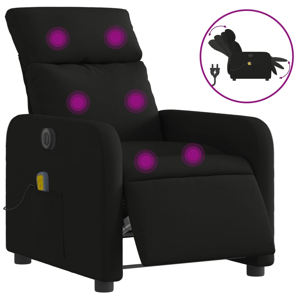 Fauteuil Relax Tissu Noir