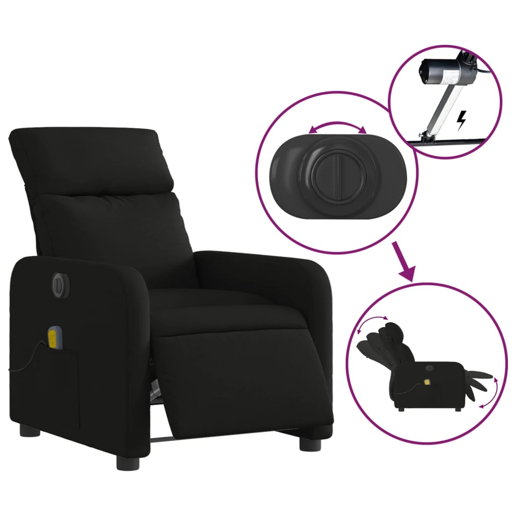 Fauteuil Relax Tissu Noir