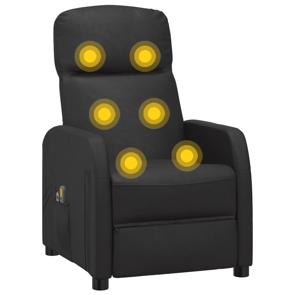 fauteuil massant cuir noir