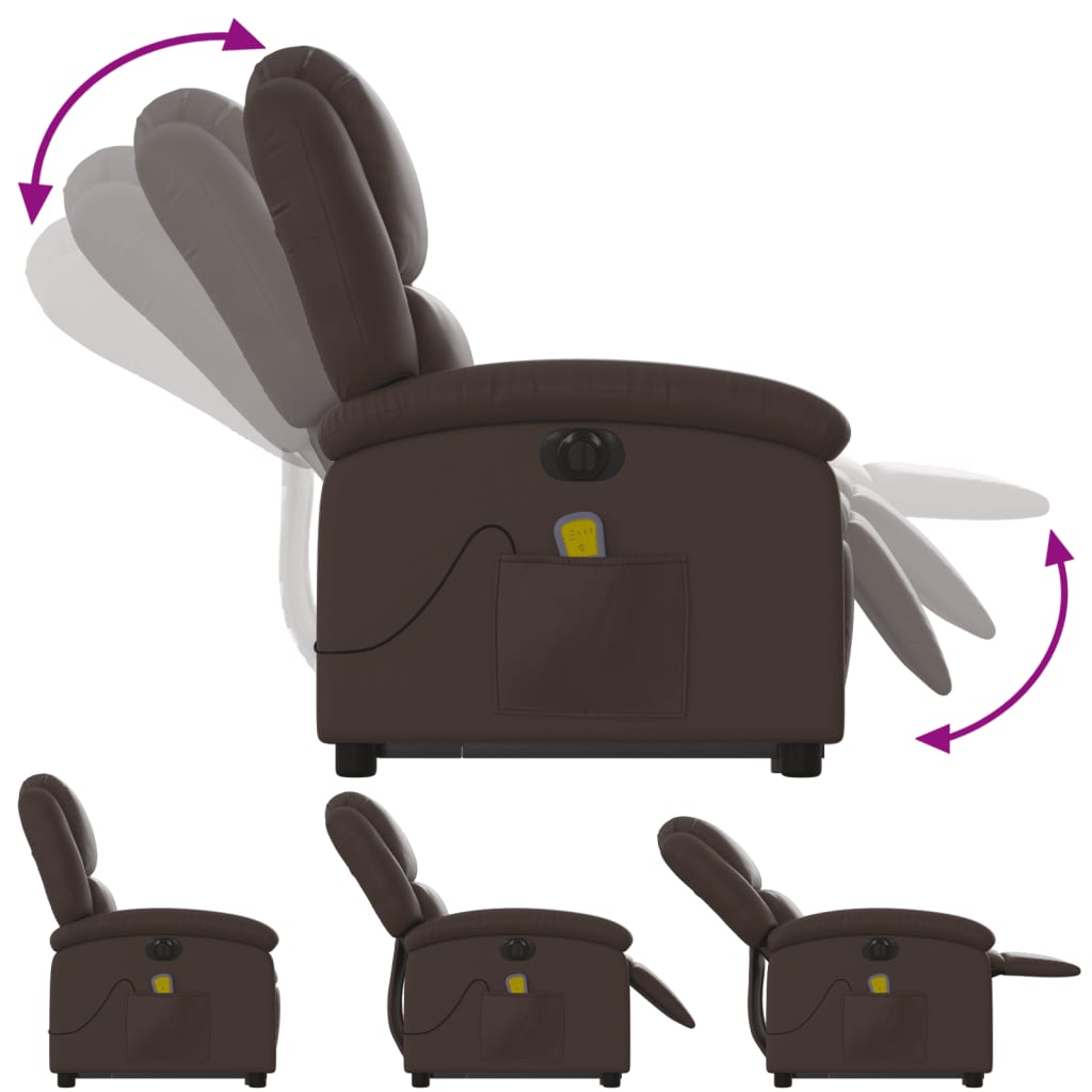 Fauteuil Relax Électrique Marron Foncé