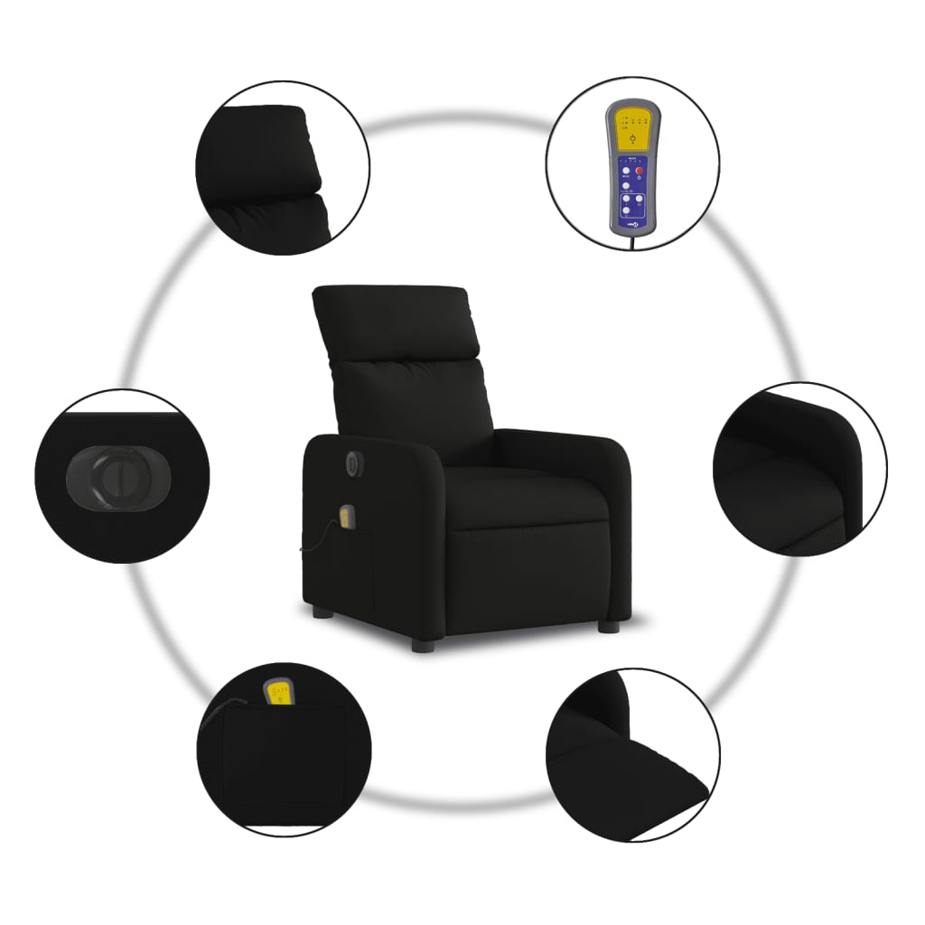 Fauteuil Relax Tissu Noir