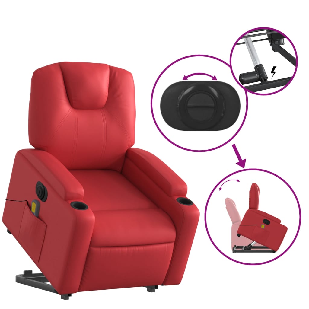 Fauteuil Relaxation Cuir Rouge