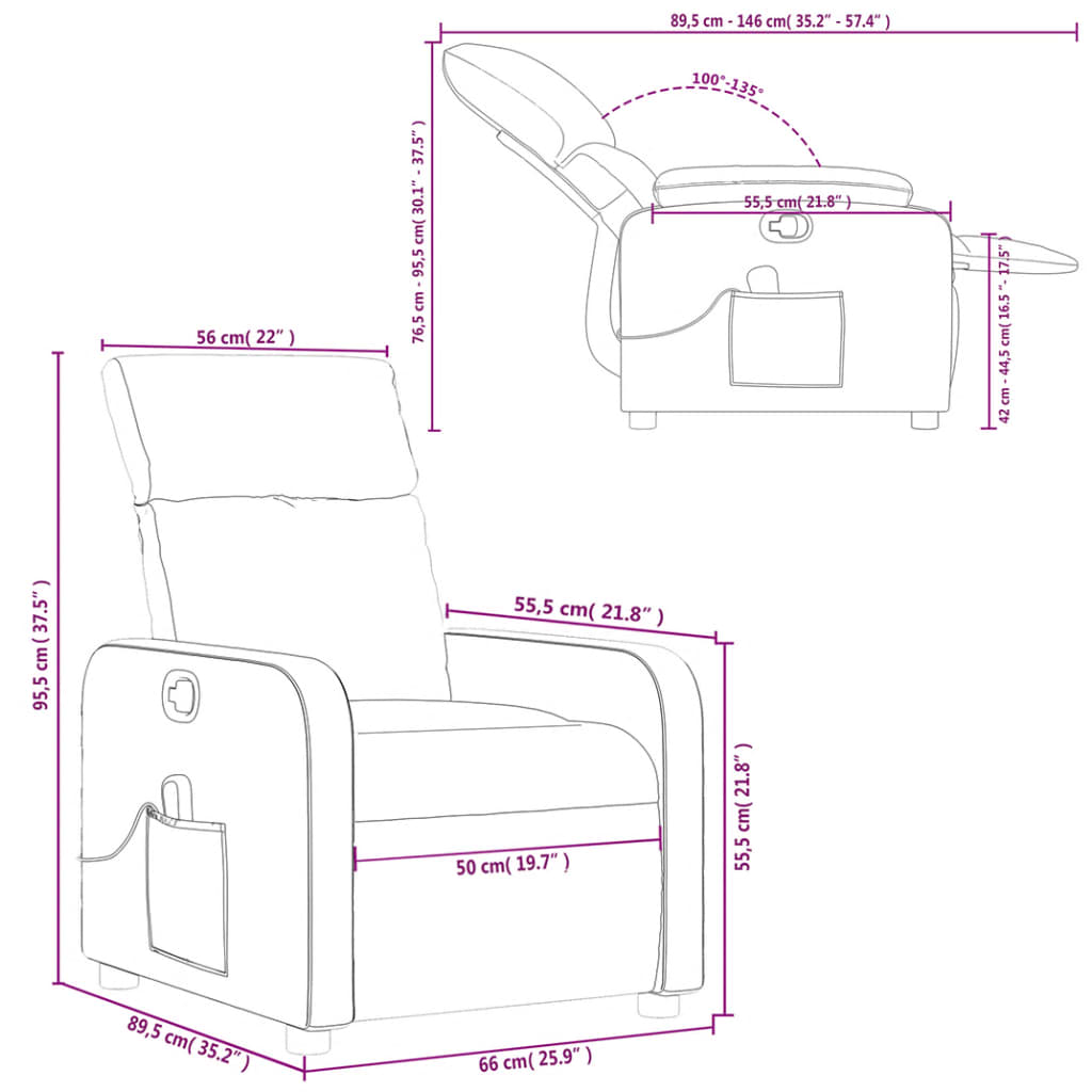 Fauteuil Massant Gris Inclinable