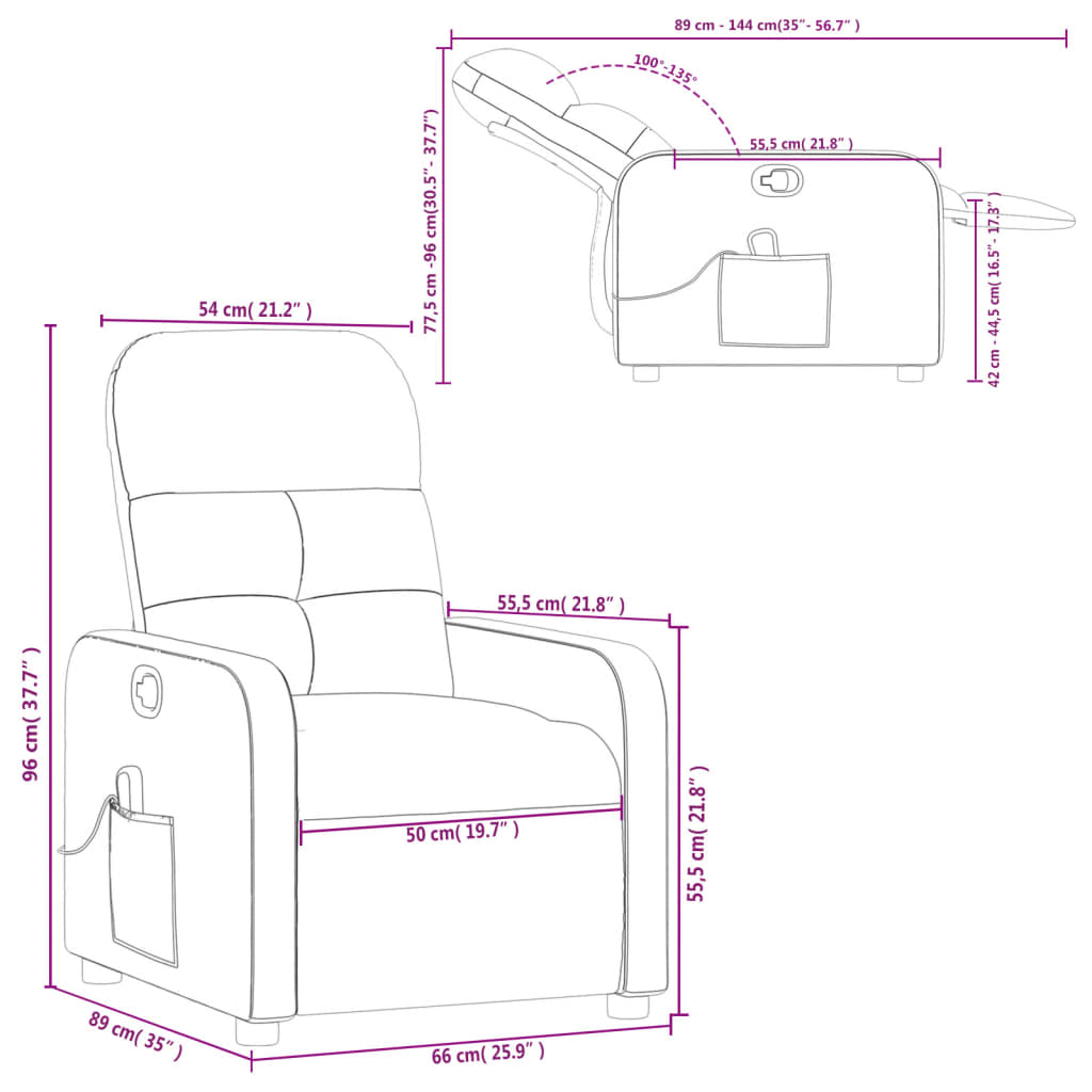 Fauteuil Massant Tissu Noir