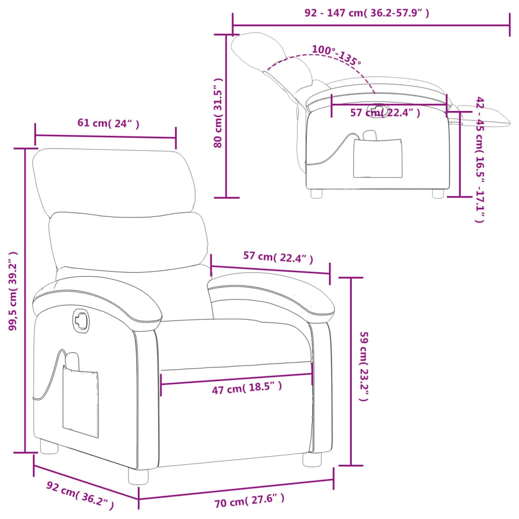 Fauteuil Relaxation Noir Design