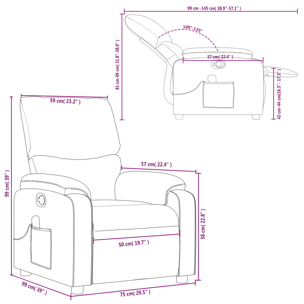 Fauteuil Relax Tissu Rouge