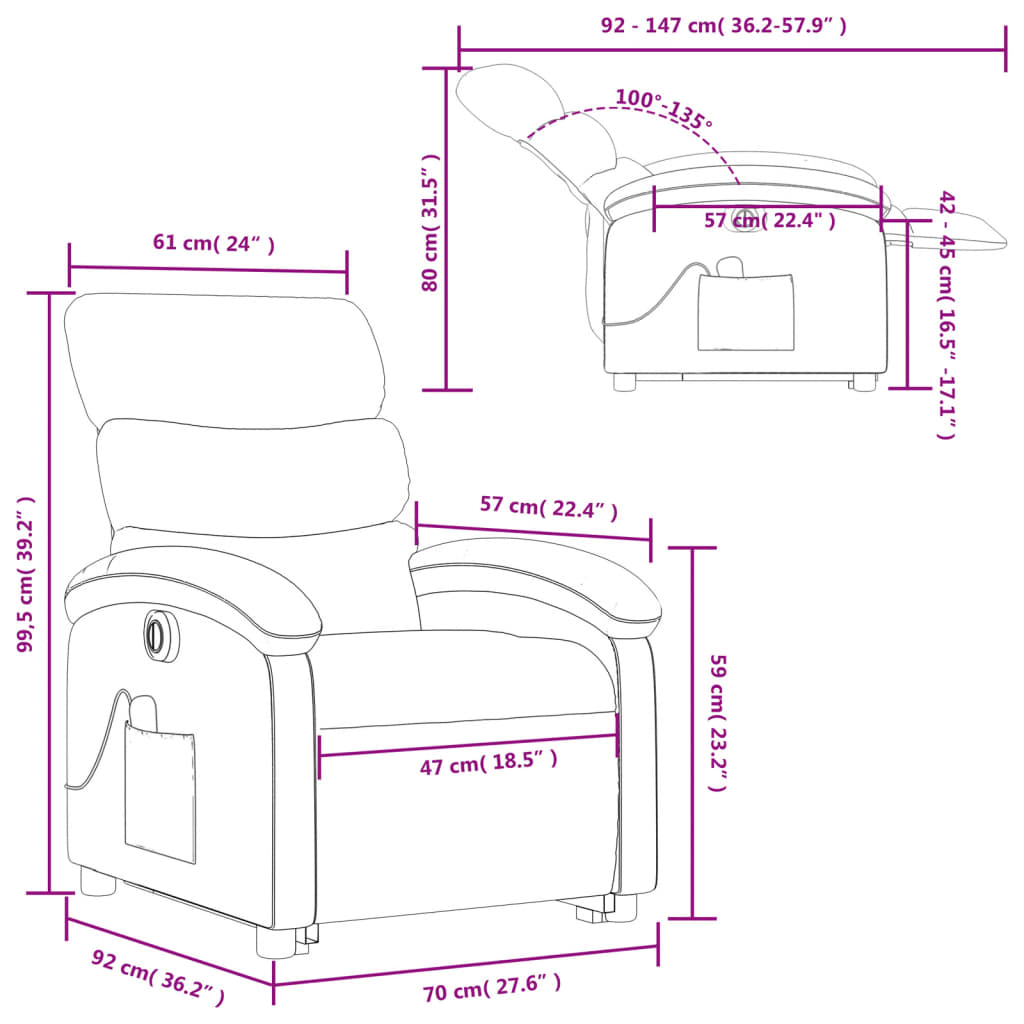 Fauteuil Relaxation Releveur Électrique 2 Moteurs