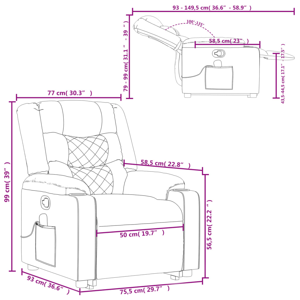 Fauteuil Relax Tissu Polyester