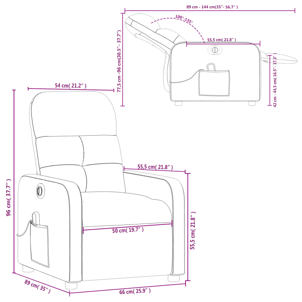 Fauteuil Relax Électrique Tissu