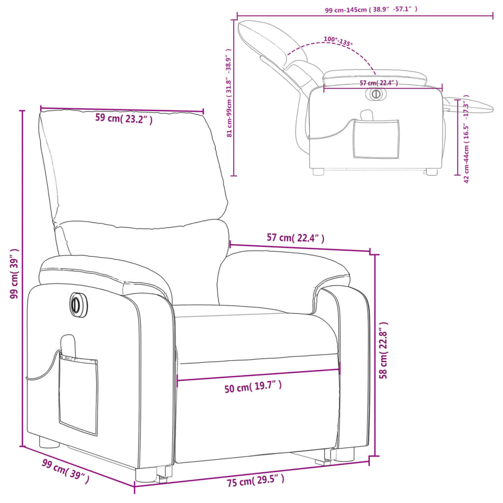 Fauteuil Relax Tissu Électrique