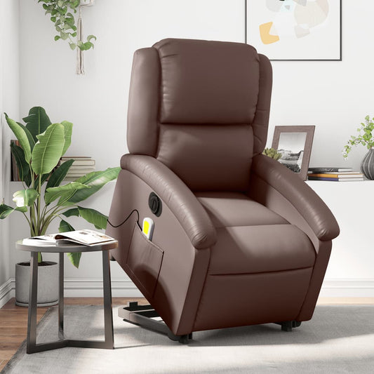 Fauteuil Relax Électrique Marron Foncé