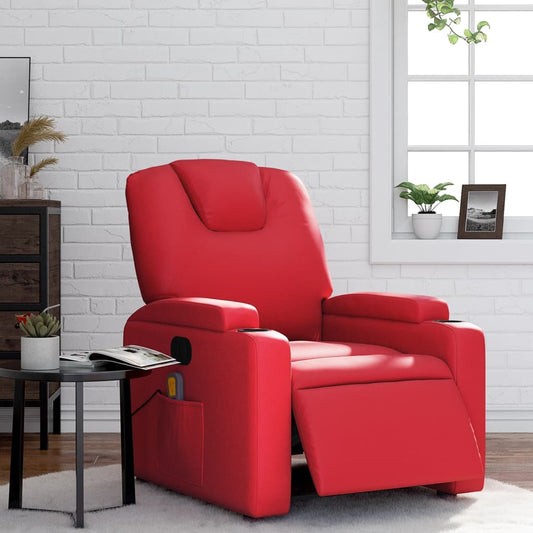 Fauteuil Relax Électrique Cuir Rouge