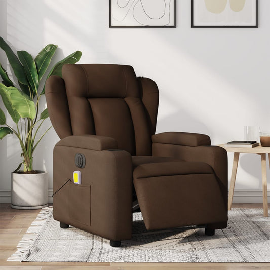 Fauteuil Relax Électrique Tissu Marron