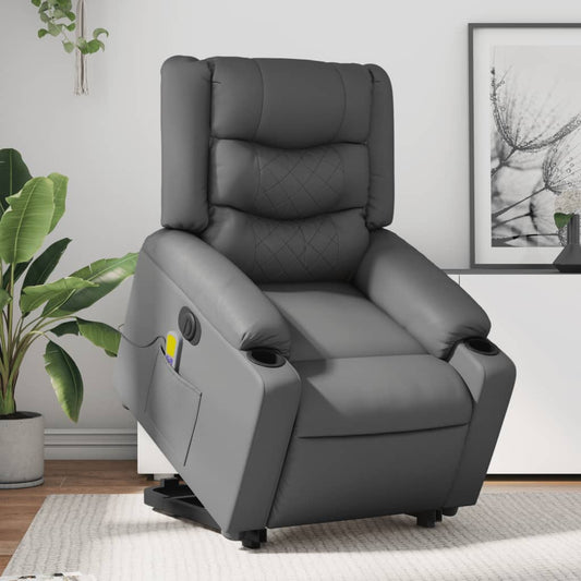 Fauteuil Relax Simili-Cuir Gris