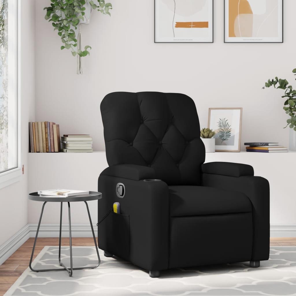 Fauteuil Relax Manuel Noir