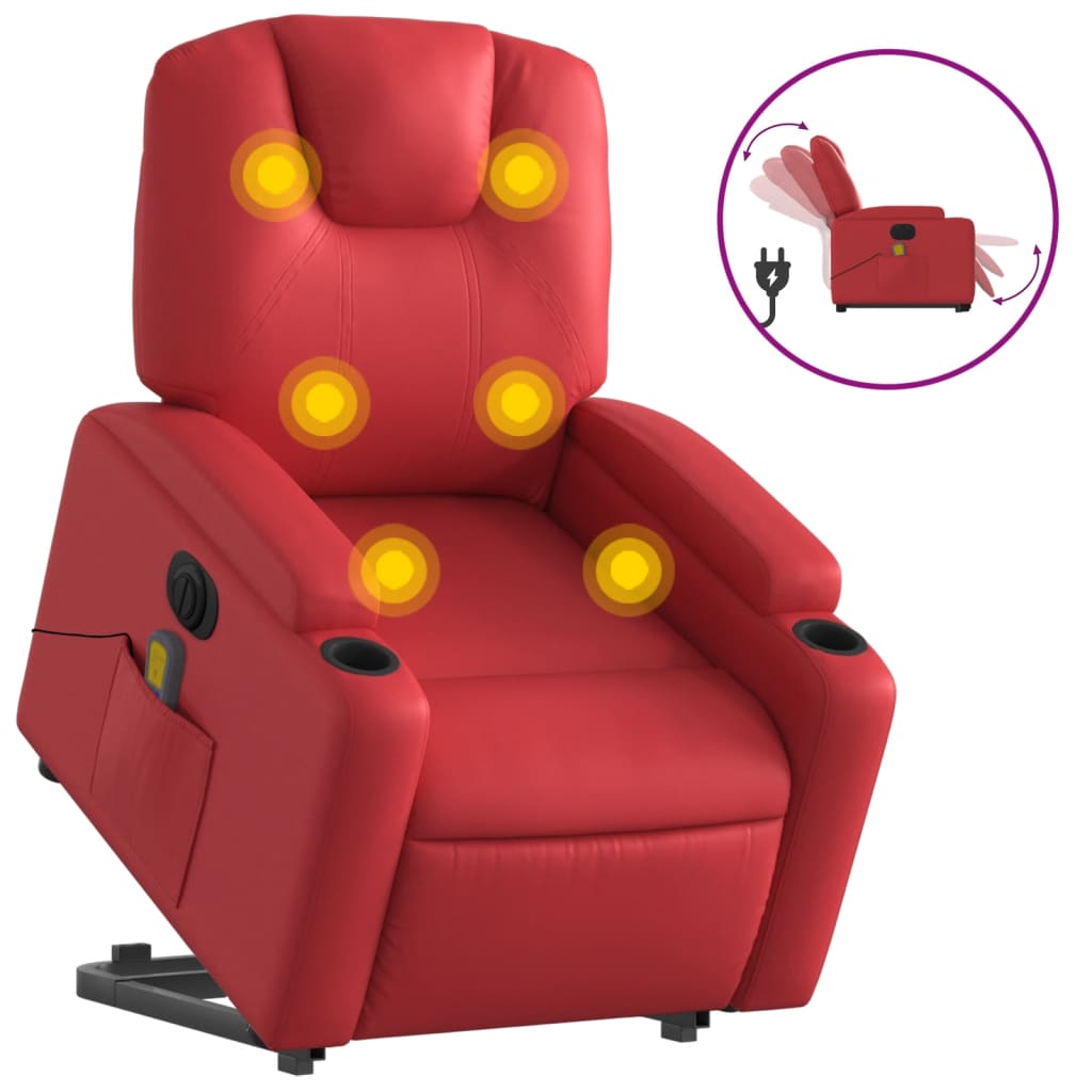 Fauteuil Relaxation Cuir Rouge