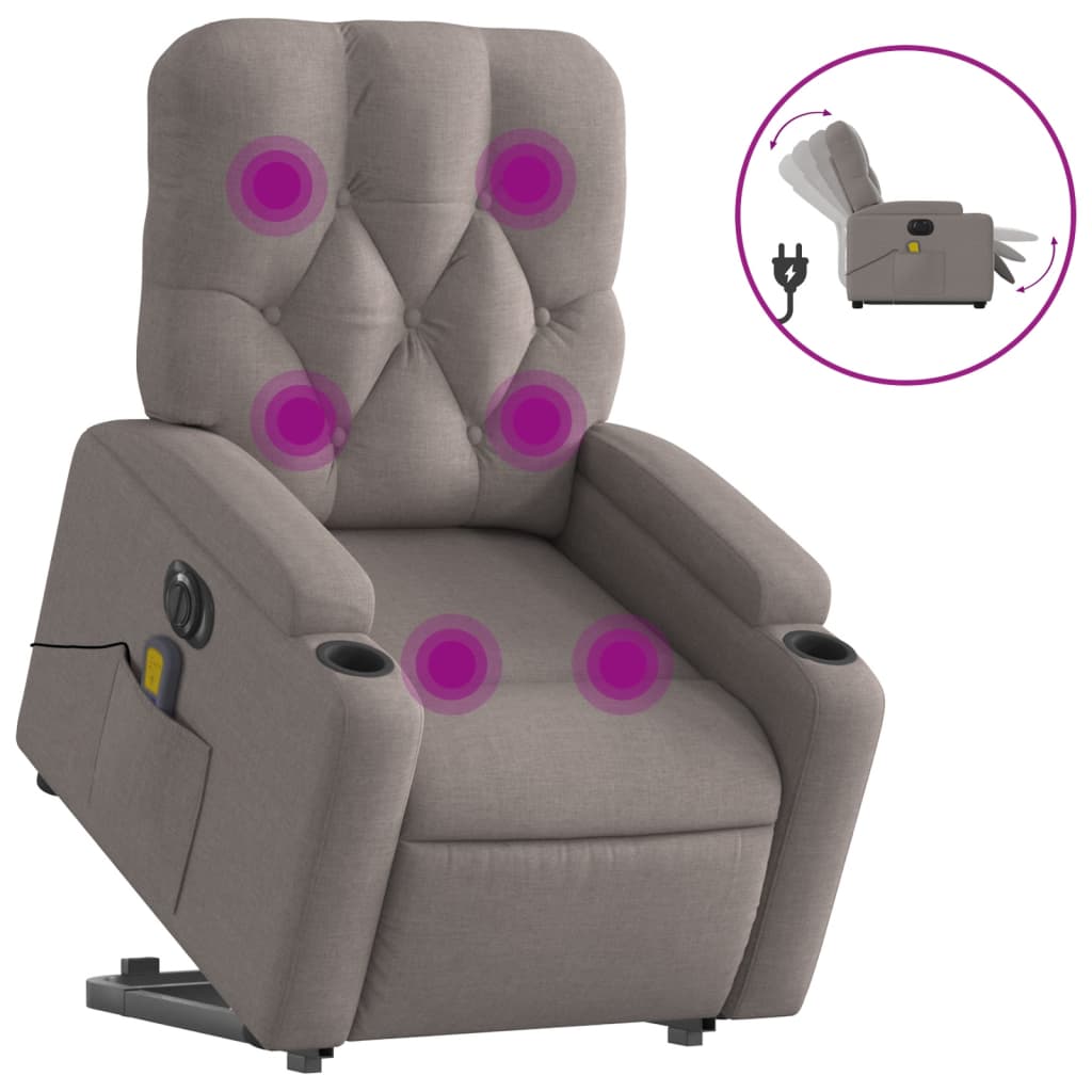 Fauteuil Relax Tissu Gris Électrique