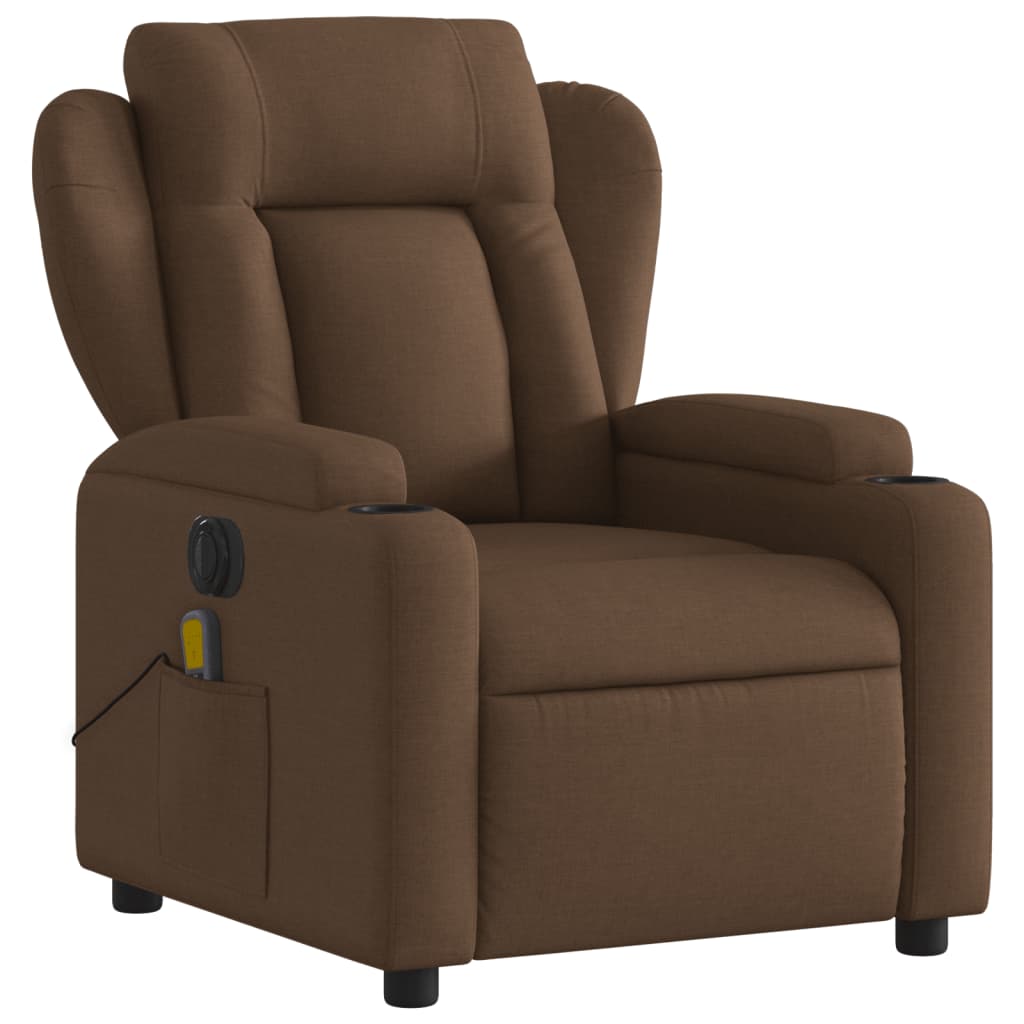 Fauteuil Relax Électrique Tissu Marron