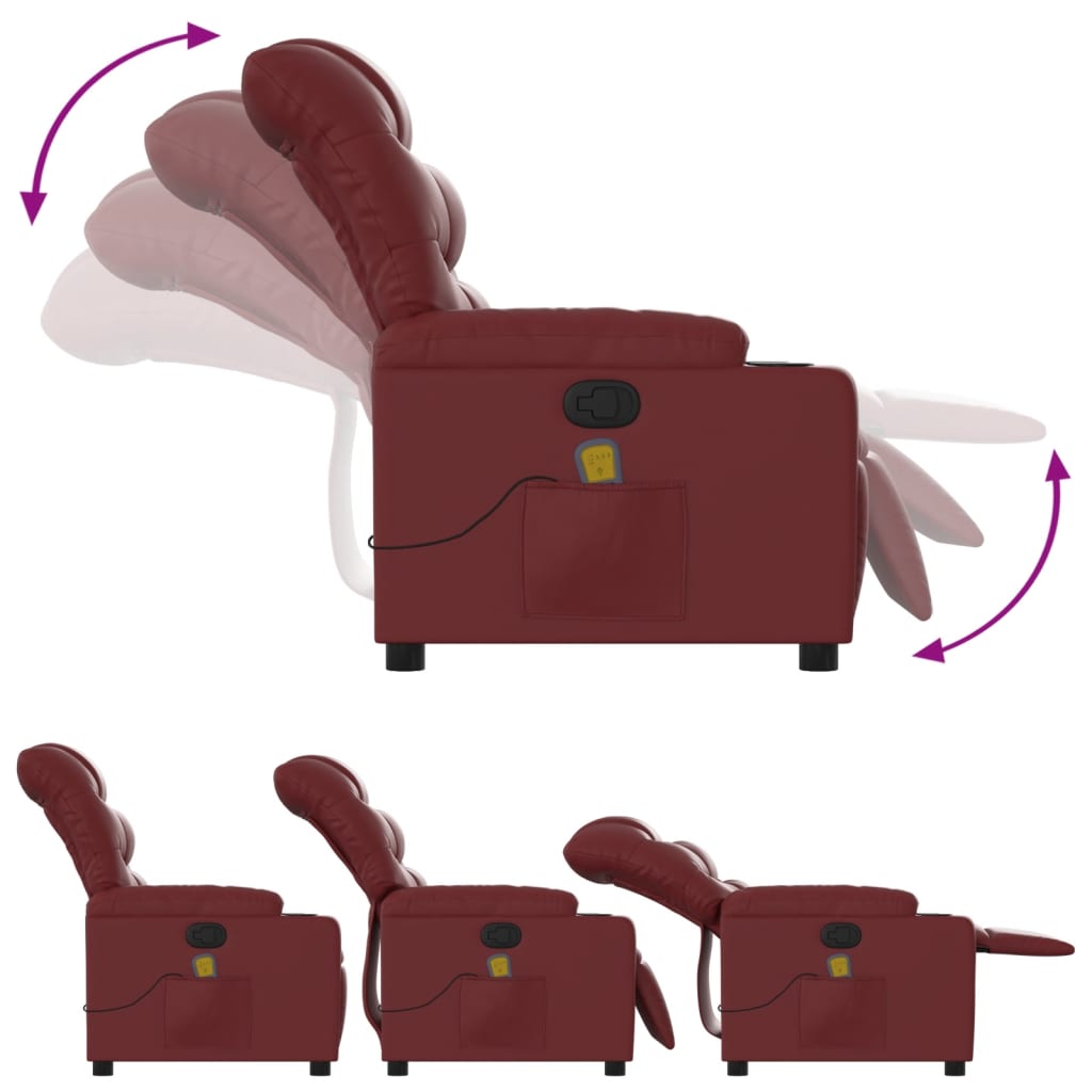 Fauteuil Relax Cuir Rouge Sobre