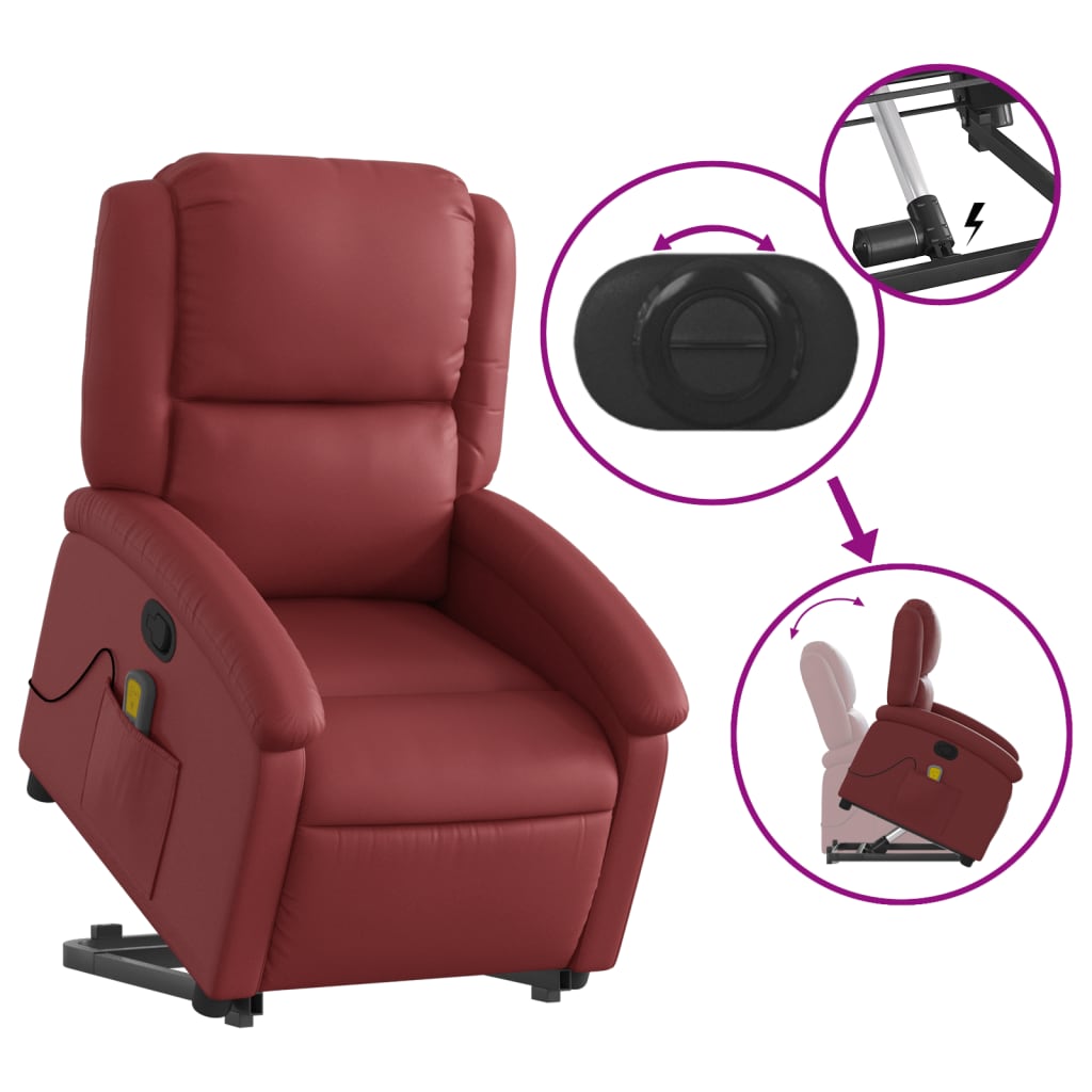 Fauteuil Relax Manuel Rouge Releveur