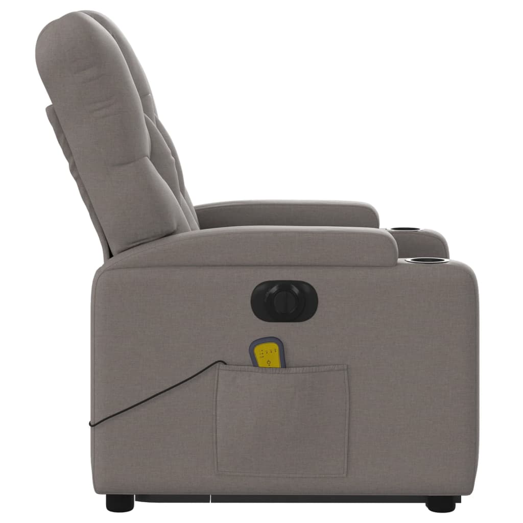 Fauteuil Relax Tissu Gris Électrique